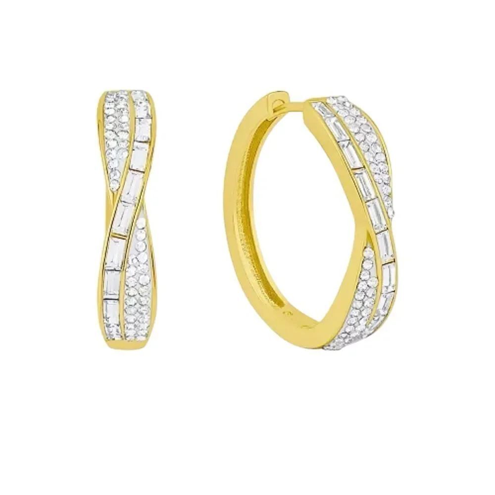 And Now This Gold 18k over Brass Crystal Hoop Earrings